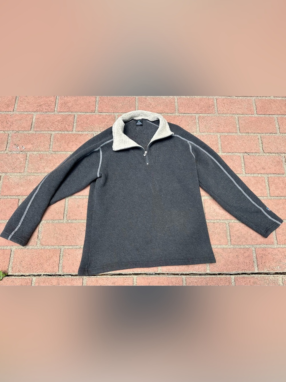Kuhl Charcoal Half-Zip Sherpa Collar Sweater